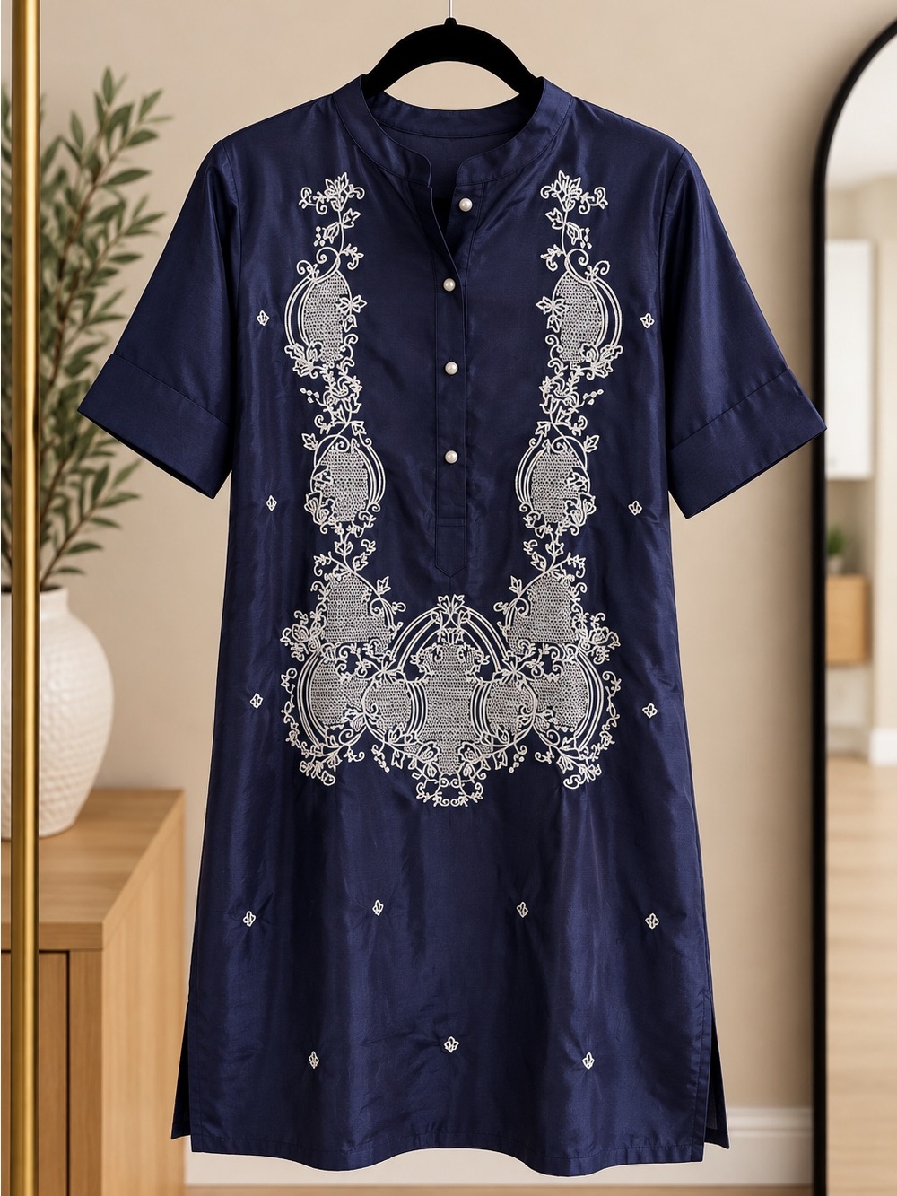 Embroidered Barong Dress - Medium